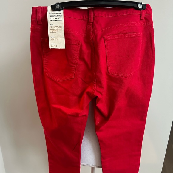 Talbots Slim Crop Red Pants 8P NWT - Picture 2 of 4